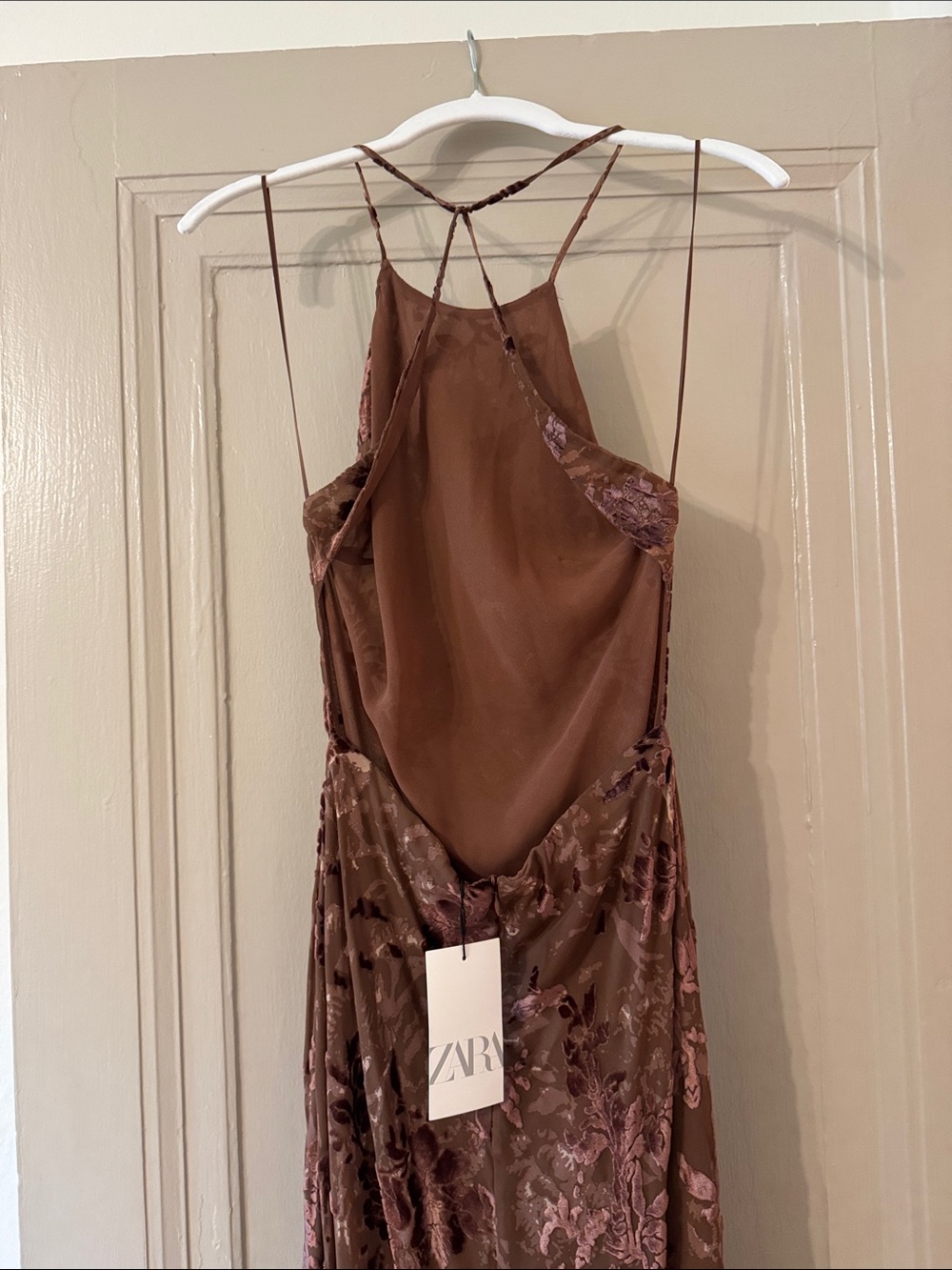 Zara Brown Floral Maxi Dress - Picture 5 of 7